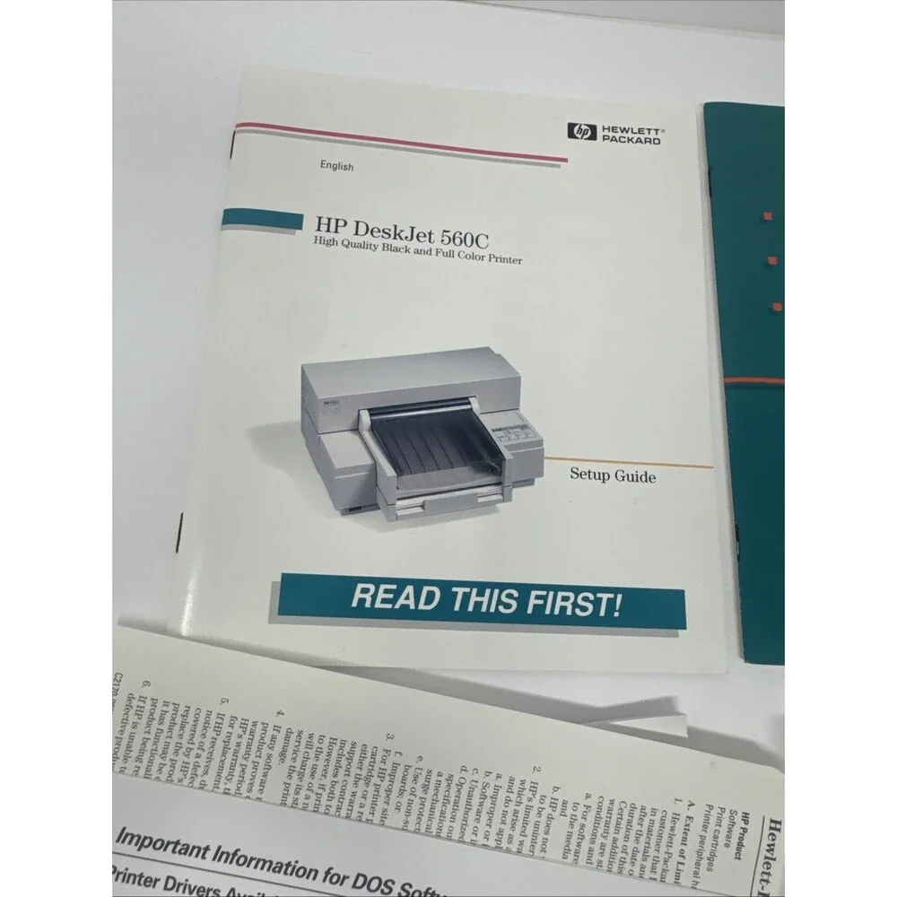 HP DeskJet 560C High-Quality Black & Full-Color Printer User's Guide + Discs Ads
